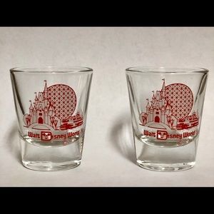 Pair of vintage Disney world shot glasses.
